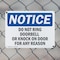 Signmission Do Not Ring Doorbell Or Knock On Door For OSHA Notice Sign, Plastic, 14in W x 10in L, 2PK OS-2PACK-NS-P-1014-L-11355 - alternate 2